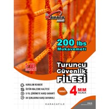 Turuncu Güvenlik File 2.5 M Yükseklik | Metreyle Kesim | 4 mm Ip, 5x5 cm Göz Aralığı + Montaj Aparatları
