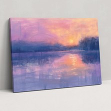 Popcas Claude Monet Duvar Sanatı - Pastel Göl Günbatımı Kanvas Tablosu - Monet Kanvas Duvar Sanatı