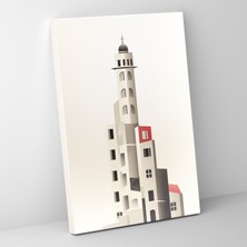 Popcas Galata Kulesi Duvar Süsü - Galata Kulesi Kanvas Tablo Sanatı Basit Tarz