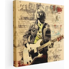Popcas Kurt Cobain Kanvas Tablo - Vintage Konser Poster Duvar Sanatı - Kurt Cobain Duvar Dekorasyonu Eskimiş Retro Görünüm Ev Dekorasyonu