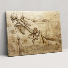 Popcas Leonardo Da Vinci Tablo Sanatı - Anatomik Eskizler Kanvas Tablo - Ev Dekorasyonu Için Leonardo Da Vinci Tablosu