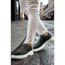 Derije Yüksek Taban Erkek Siyah/beyaz Ayakkabı MN2404