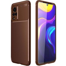 Royal Case Vivo V21 Kılıf Karbon Desenli Esnek Yüksek Kaliteli Meteryalden Üretilmiş Silikon Kapak Ryc/negro