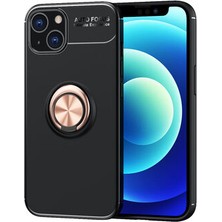 Royal Case iPhone 13 Kılıf Yüzüğü Stant ve Araç Tutucu Olabilen Şık Esnek Premium Silikon Kapak Ryc/ravel