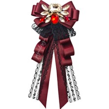 Shine Seri Bordo Kurdele Broş,okul Iş , Gömlek Ceket Yaka Çiçek