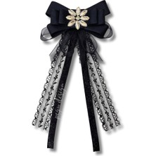 Shine Seri Siyah Kurdele Broş,okul Iş , Gömlek Ceket Yaka Çiçek