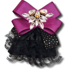 Shine Seri Mürdüm Grogren Kurdele Taşlı Yaka Çiçeği Broş Okul,iş,şal,gömlek