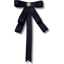 Siyah Saten Taşlı Broş Okul,iş, Yaka Broş,yaka Çiçeği, Yaka Iğnesi