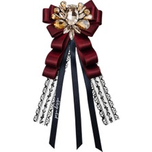 Shine Seri Bordo Kurdele Broş,okul Iş , Gömlek Ceket Yaka Çiçek