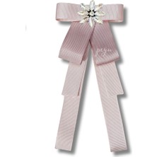 Shine Seri Pudra Ekru Grogren Kurdele Taşlı Yaka Çiçeği Broş Okul,iş,şal,gömlek