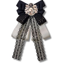 Shine Seri Siyah Kurdele Broş,okul Iş , Gömlek Ceket Yaka Çiçek