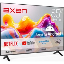Axen AX55FMN601 55" 140 Ekran Uydu Alıcılı 4K Ultra HD Google Smart LED TV