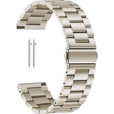 Huawei Watch 4 / 4 Pro / 3 Pro Uyumlu Bakla Metal Kordon Kayış (22MM)