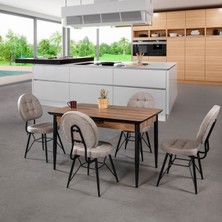 Napoli 4 Sandalyeli Mutfak Masa Takımı