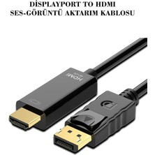 Displayport HDMI 4K Görüntü ve Ses Aktarım Kablosu 3 Metre Altın Uçlu Monitör Bağlantı