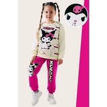 Miniğimin Cicileri Krm Fiyonk Baskılı Kız Çocuk takım - Pembe