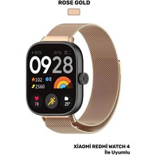 Xiaomi Redmi Watch 4 Uyumlu Metal Hasır Örgü Mıknatıslı Ayarlanabilir Paslanmaz Kordon Kayış