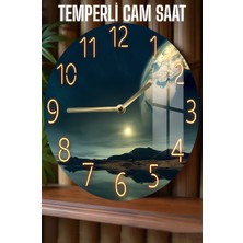 Dünya & Uzay Manzaralı 3D Görünümlü Temperli Cam Saat – 33 cm CSDW414