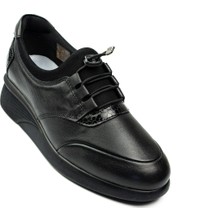 King Paolo 5158 Siyah Deri Kadın Günlük Ayakkabı