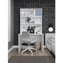 Asra Trend %100 Mdflam Raflı Çalışma Masası Bilgisayar Ofis Ders Masası Çm-03