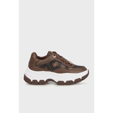 Guess Berrett2 4g Logolu Kalın Taban Sneaker Ayakkabı FLFBRTPEL12 Bayan Ayakkabı Flfbrt PEL12 Brown