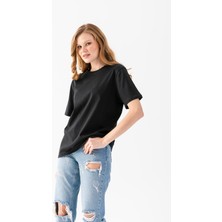 T-Crazy Unisex Oversize Düz Bisiklet Yaka Tişört – Rahat Kalıp Basic T-Shirt
