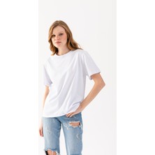 T-Crazy Unisex Oversize Düz Bisiklet Yaka Tişört – Rahat Kalıp Basic T-Shirt