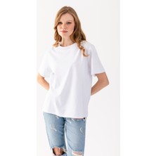 T-Crazy Unisex Oversize Düz Bisiklet Yaka Tişört – Rahat Kalıp Basic T-Shirt