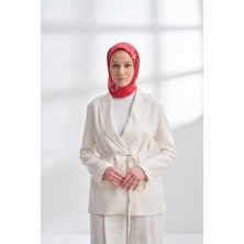 Armanda Muse Desen Çift Taraflı Tivil Ipek Eşarp 4313-FUŞYA