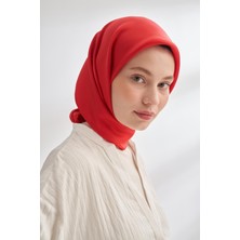 Armanda Düz Renk Tivil Ipek Eşarp 4400-KIRMIZI