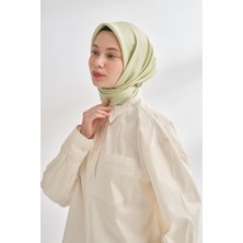 Armanda Düz Renk Tivil Ipek Eşarp 4400-KETEN Yeşili