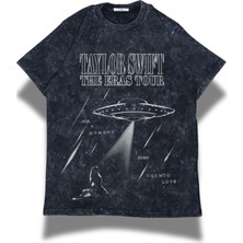 Unisex Cosmic Love Yazılı Yıkamalı T-Shirt, Oversize Taylor Swift Temalı Vintage Tişört