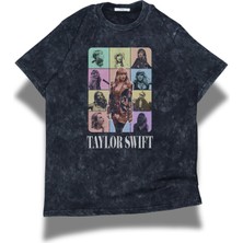 Unisex Taylor Swift Yazılı Yıkamalı T-Shirt, Oversize Taylor Swift Temalı Retro Tişört