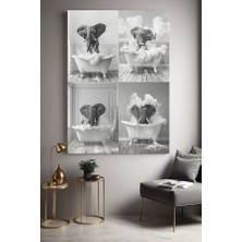 Özkacar Group Wc Tuvalet Banyo Komik Fil Ev Duvar Salon Güzellik Salonu Ofis Dükkan Dekarasyon Kanvas Tablo