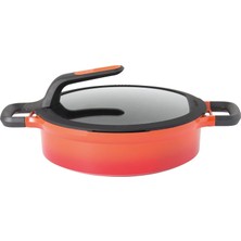 Berghoff 24 cm Fırında Kullanılabilir Alüminyum Pilav Tenceresi Soft Orange Renkli Tasarım