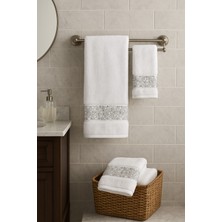 Özdilek Daniela Geometrik Nakışlı Misafir Banyo Seti
