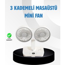 Sessiz Çalışan USB Şarjlı Çift Kafalı Masaüstü Fan – Ev ve Ofis Için