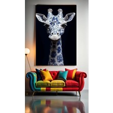 Özkacar Group Mavi Zürafa I Ev Duvar Salon Güzellik Salonu Ofis Dükkan Dekarasyon Kanvas Tablo