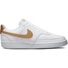 Nike W Court Vision Kadın Beyaz Sneaker Ayakkabı Düz Tabanlı Sentetik Malzeme İle Rahat Tasarım DH3158-105 I-159