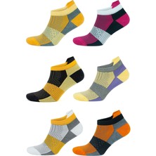 Gowith 6'lı Bambu Renkli Desenli Yıkamalı Hediye Kutulu Dikişsiz Çekçekli Kısa Koşu Spor Patik Bilek Boy Kadın Çorabı 2152