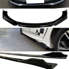 Renault Latitude 2010-2013 Siyah Şeritli Renkli Ön Lip ve Yan Marşpiyel Seti