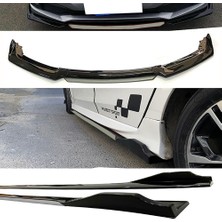 Vw Polo 2009-2014 Gri Şeritli Renkli Ön Lip ve Yan Marşpiyel Seti