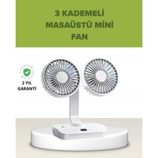 Çift Kafalı Masaüstü ve Duvar Tipi Sessiz USB Şarjlı Fan