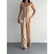 Yelek Pantolon Takım Ön Bağlama Premıum Kumaş