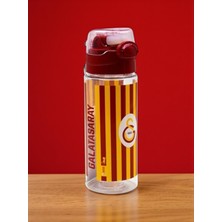 Galatasaray Taraftar Şeffaf Çizgili  500 ml Pipetli Suluk Matara