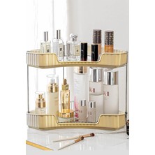 Çift Katlı Çok Amaçlı Organizer, Kozmetik, Takı ve Baharatlık Standı, Gri