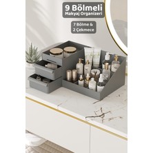 Çekmeceli Çok Amaçlı Makyaj ve Aksesuar Düzenleyici Kutu, Gri