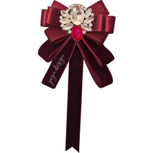 Shine Seri Bordo Kurdele Broş,okul Iş , Gömlek Ceket Yaka Çiçek