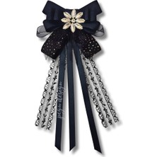 Shine Seri Siyah Kurdele Broş,okul Iş , Gömlek Ceket Yaka Çiçek