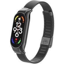 Xiaomi Mi Band 7 Uyumlu Krd-06 Metal Kordon Ecrz - Siyah